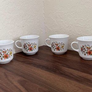 Vintage Corelle by Corning Indian Summer Cups/Mugs- Set of 4